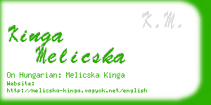 kinga melicska business card